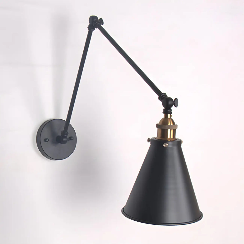 Modern Metal Tapered Swing Arm Wall Light