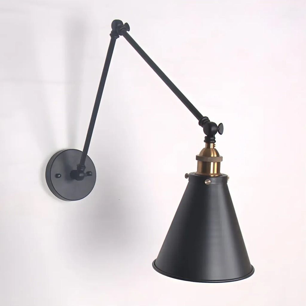 Modern Metal Tapered Swing Arm Wall Light