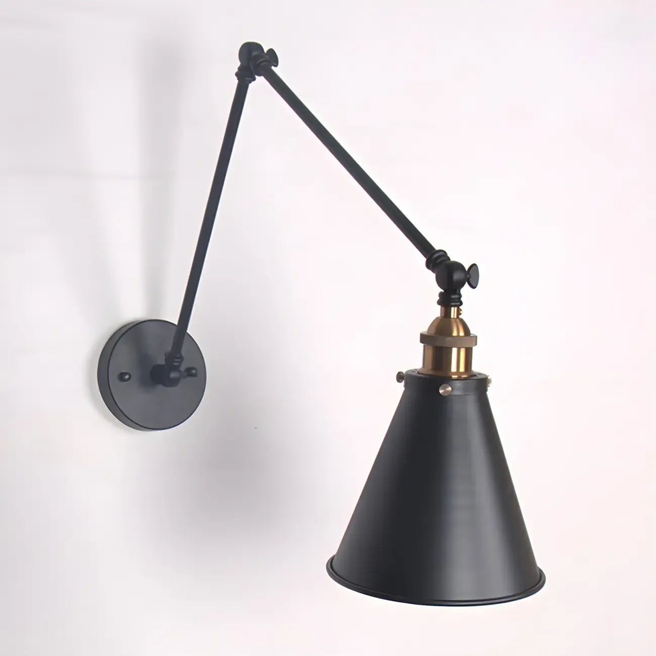 Modern Metal Tapered Swing Arm Wall Light