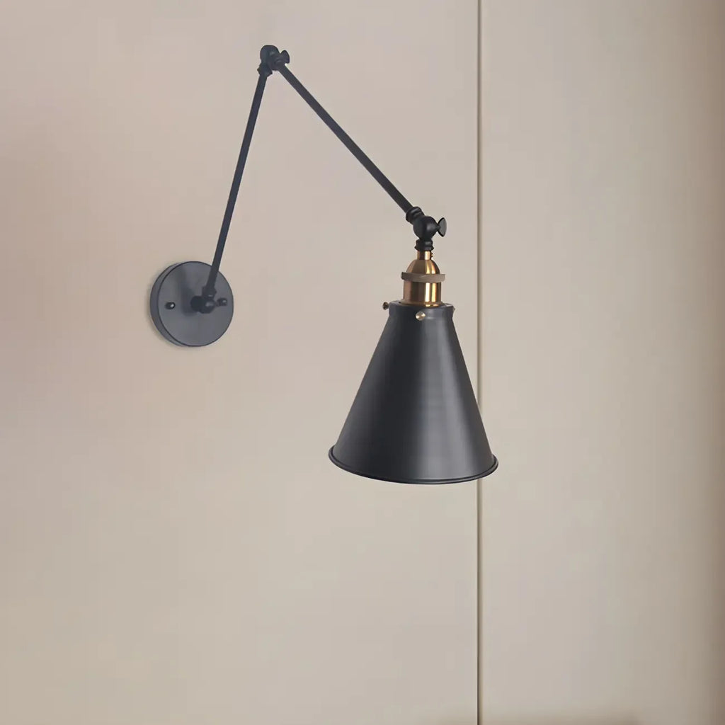 Modern Metal Tapered Swing Arm Wall Light