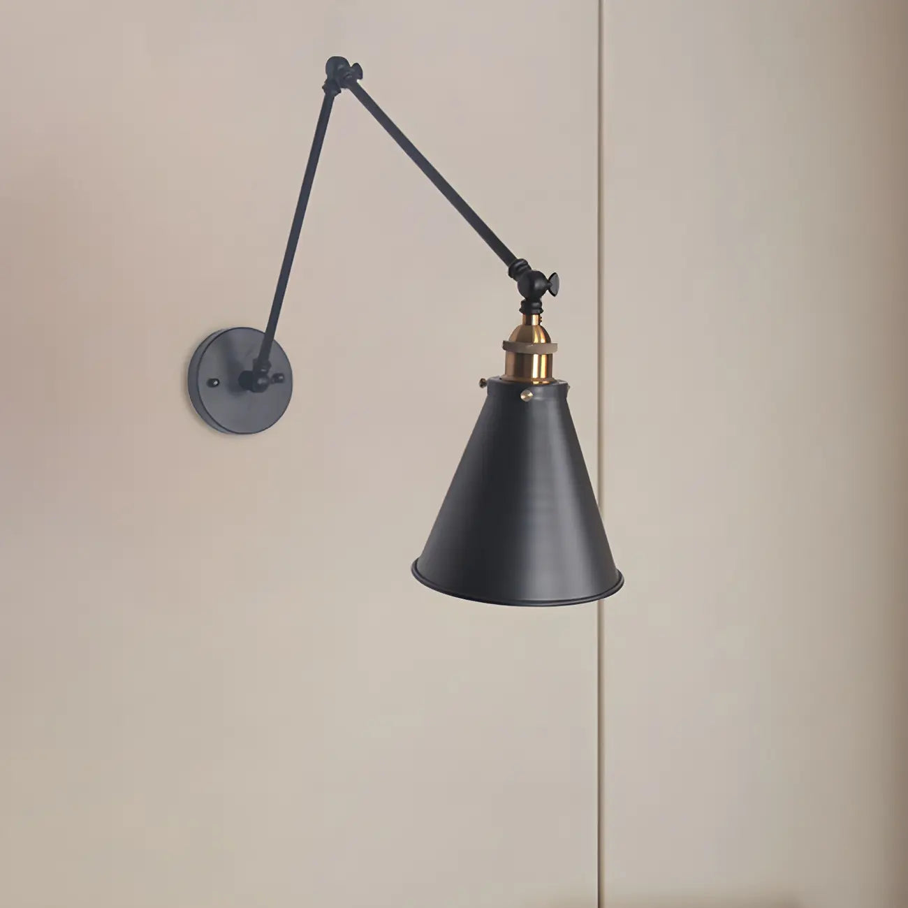 Modern Metal Tapered Swing Arm Wall Light