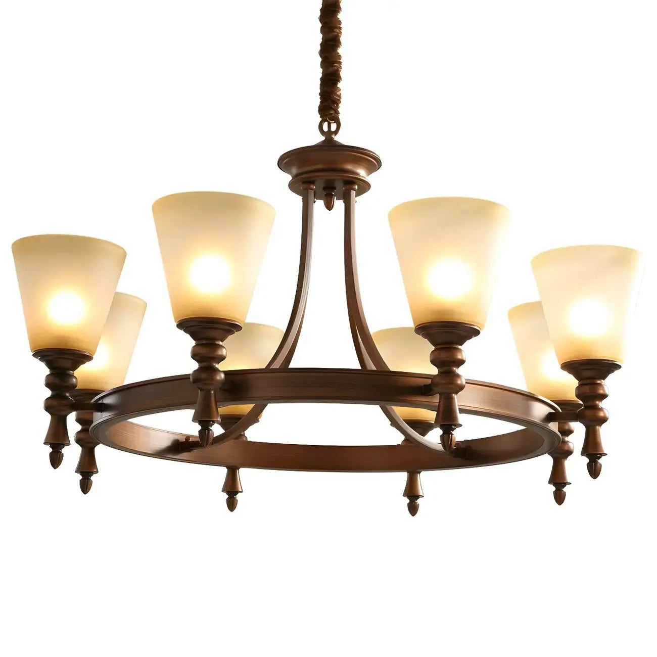 Coffee Beige Frosted Up Shade Classic Chandelier