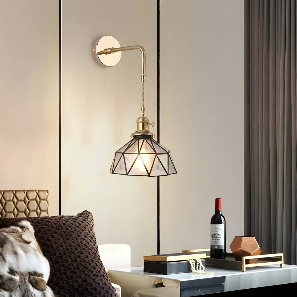 9 Inch Industrial Gold Glass LED Wall Sconce for Living Spaces