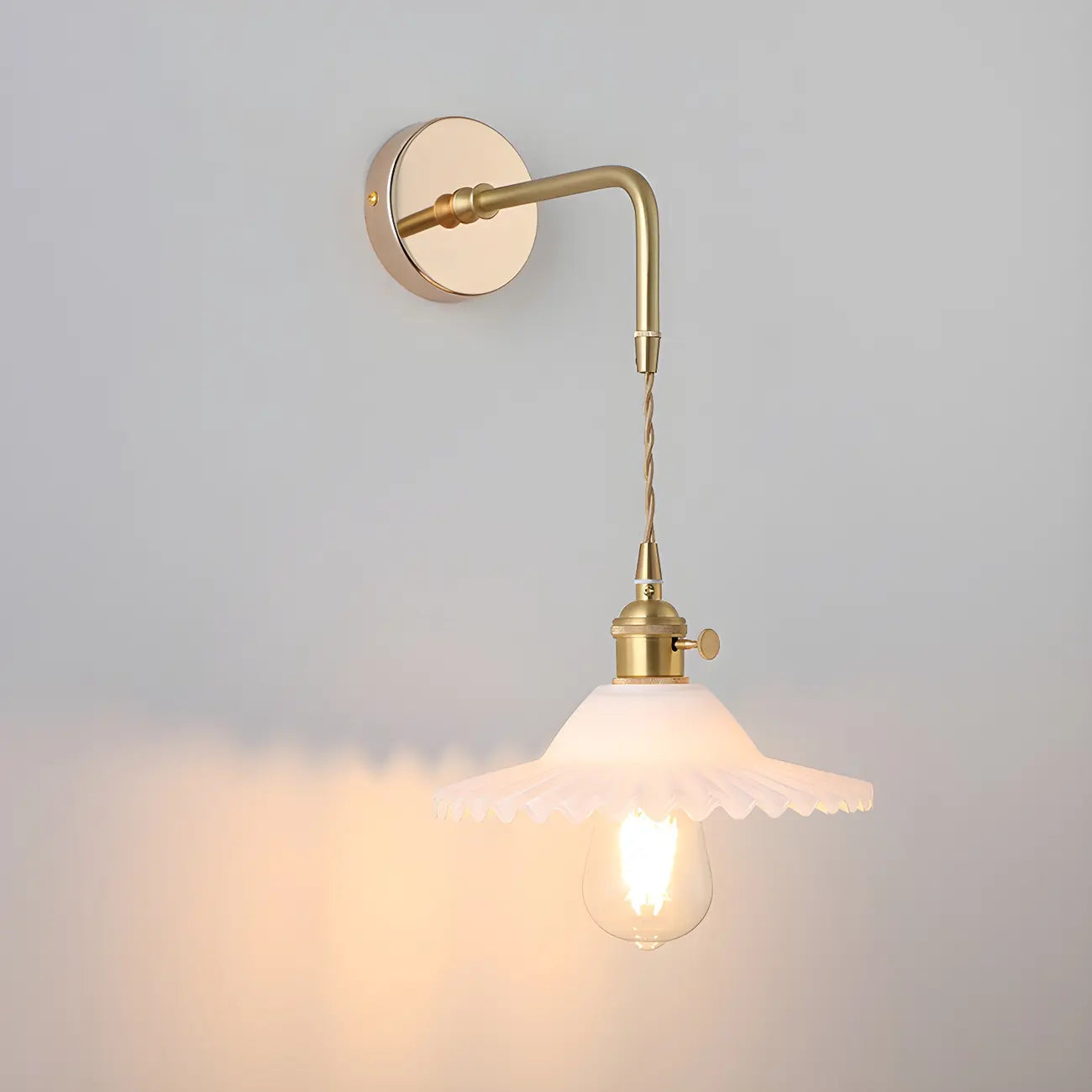 9 Inch Industrial Gold Glass LED Wall Sconce for Living Spaces