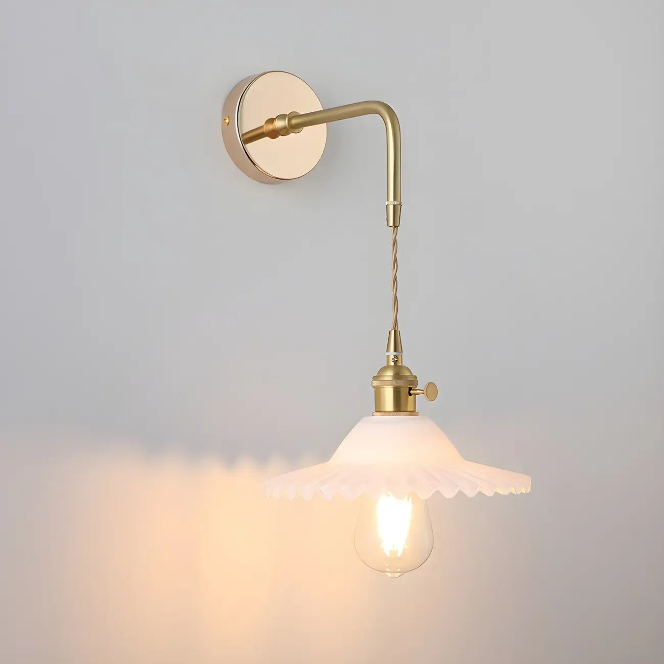 9 Inch Industrial Gold Glass LED Wall Sconce for Living Spaces