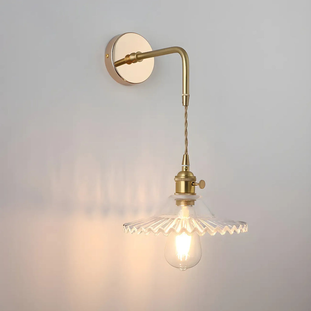 9 Inch Industrial Gold Glass LED Wall Sconce for Living Spaces