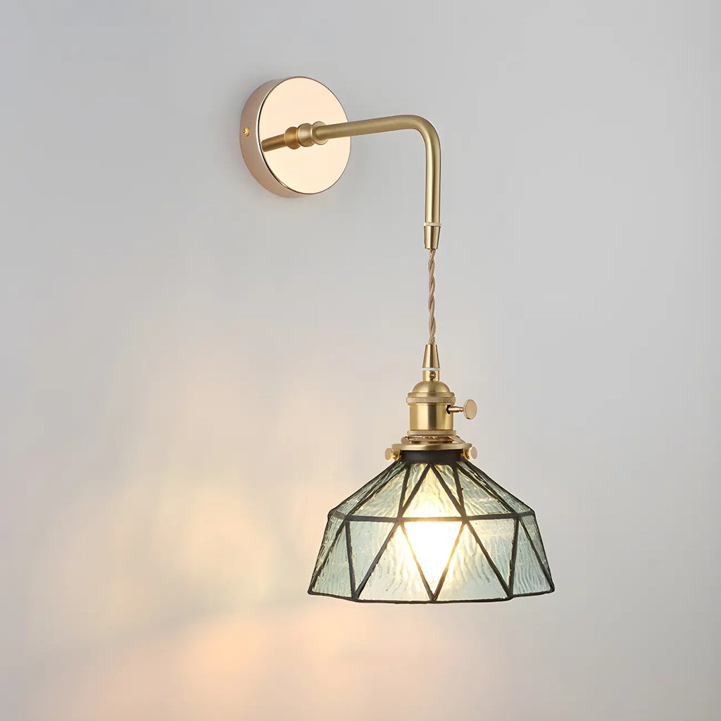 9 Inch Industrial Gold Glass LED Wall Sconce for Living Spaces