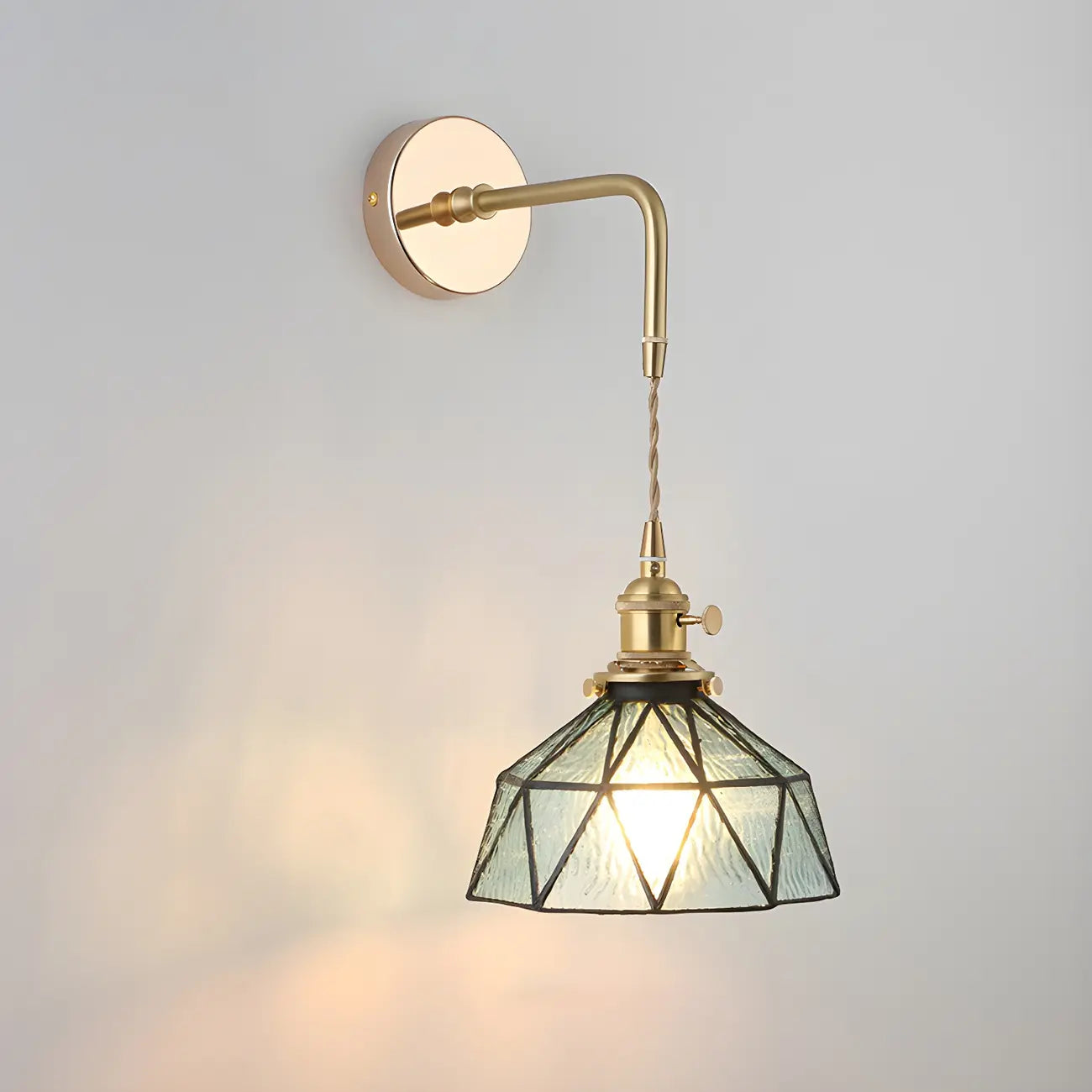 9 Inch Industrial Gold Glass LED Wall Sconce for Living Spaces