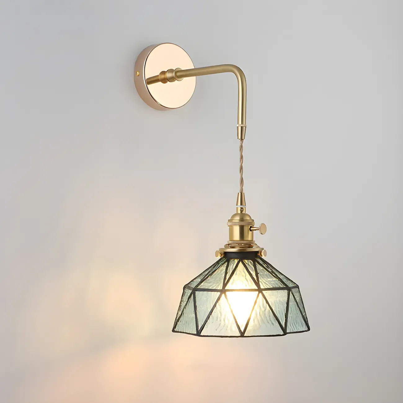 9 Inch Industrial Gold Glass LED Wall Sconce for Living Spaces