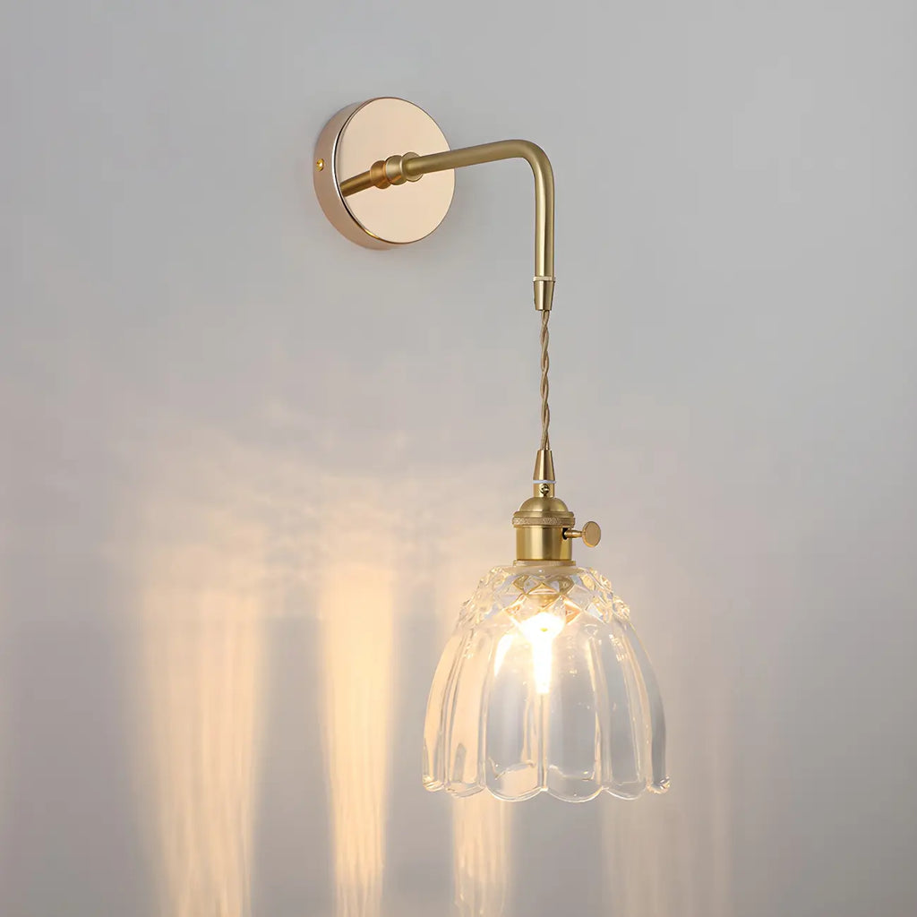 9 Inch Industrial Gold Glass LED Wall Sconce for Living Spaces