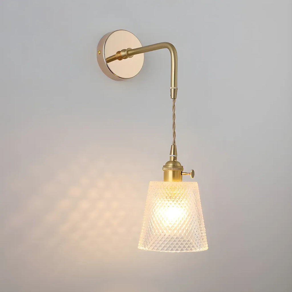 9 Inch Industrial Gold Glass LED Wall Sconce for Living Spaces