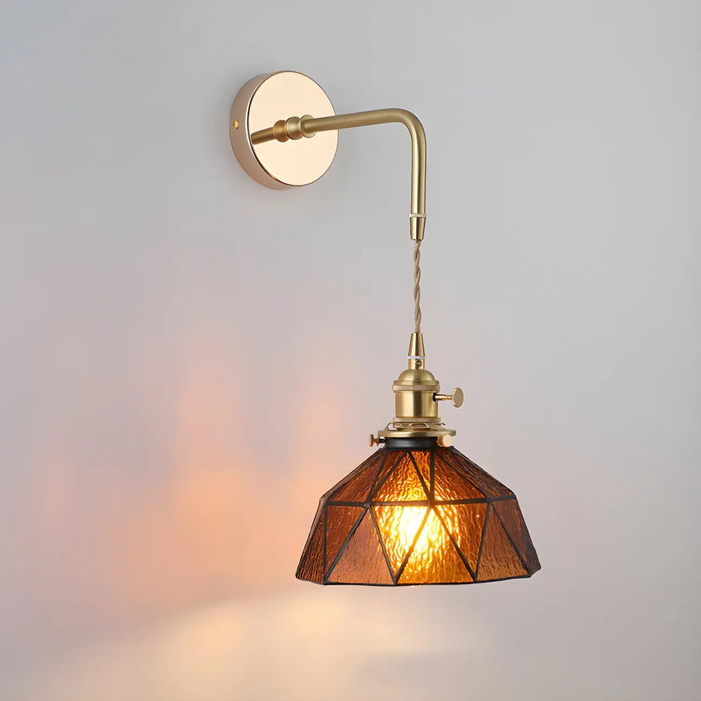 9 Inch Industrial Gold Glass LED Wall Sconce for Living Spaces