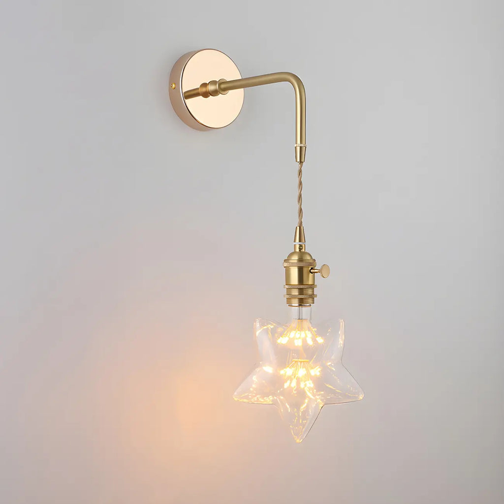 9 Inch Industrial Gold Glass LED Wall Sconce for Living Spaces
