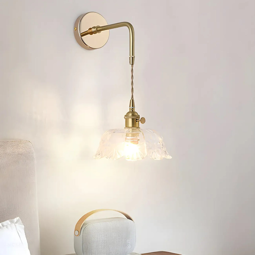 9 Inch Industrial Gold Glass LED Wall Sconce for Living Spaces