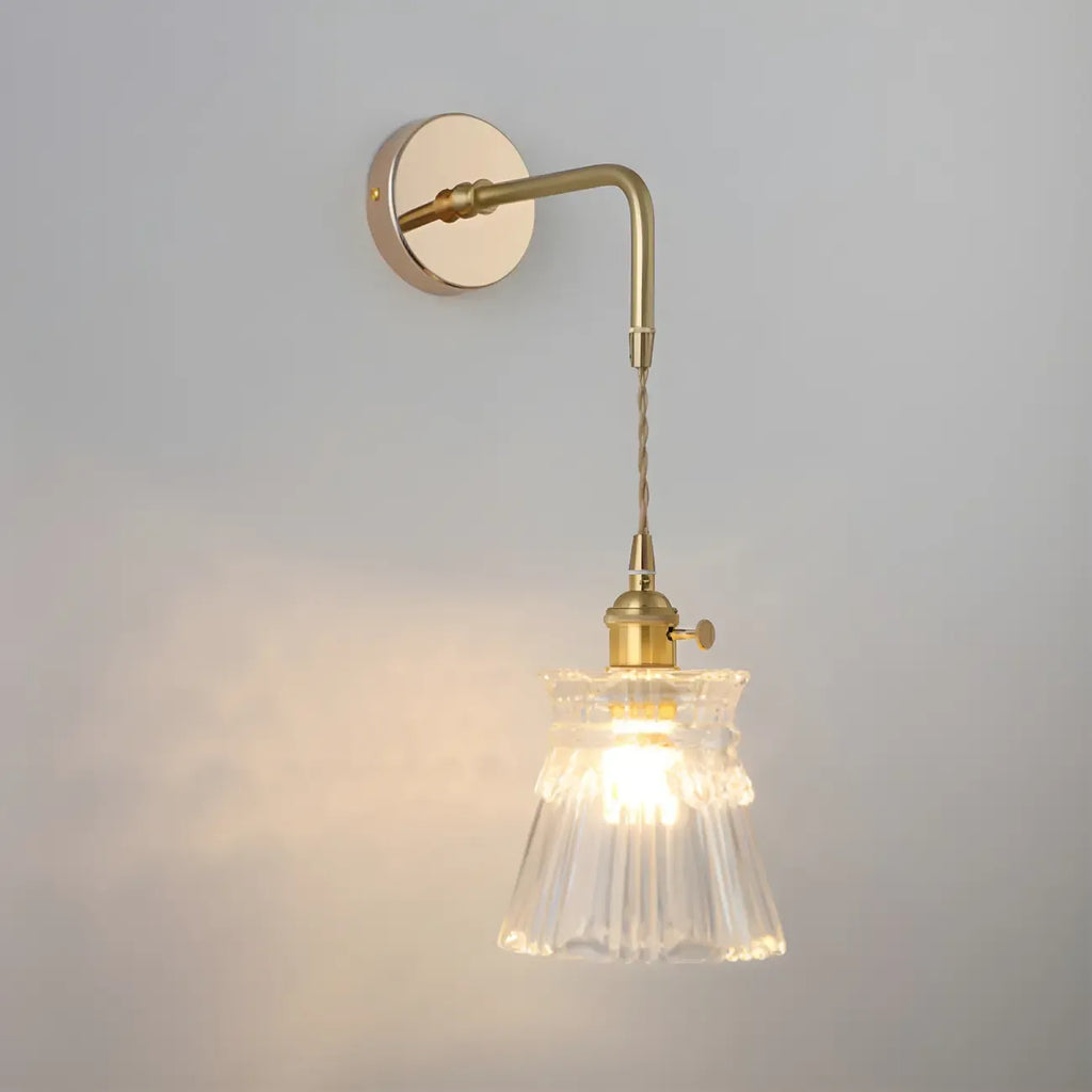 9 Inch Industrial Gold Glass LED Wall Sconce for Living Spaces