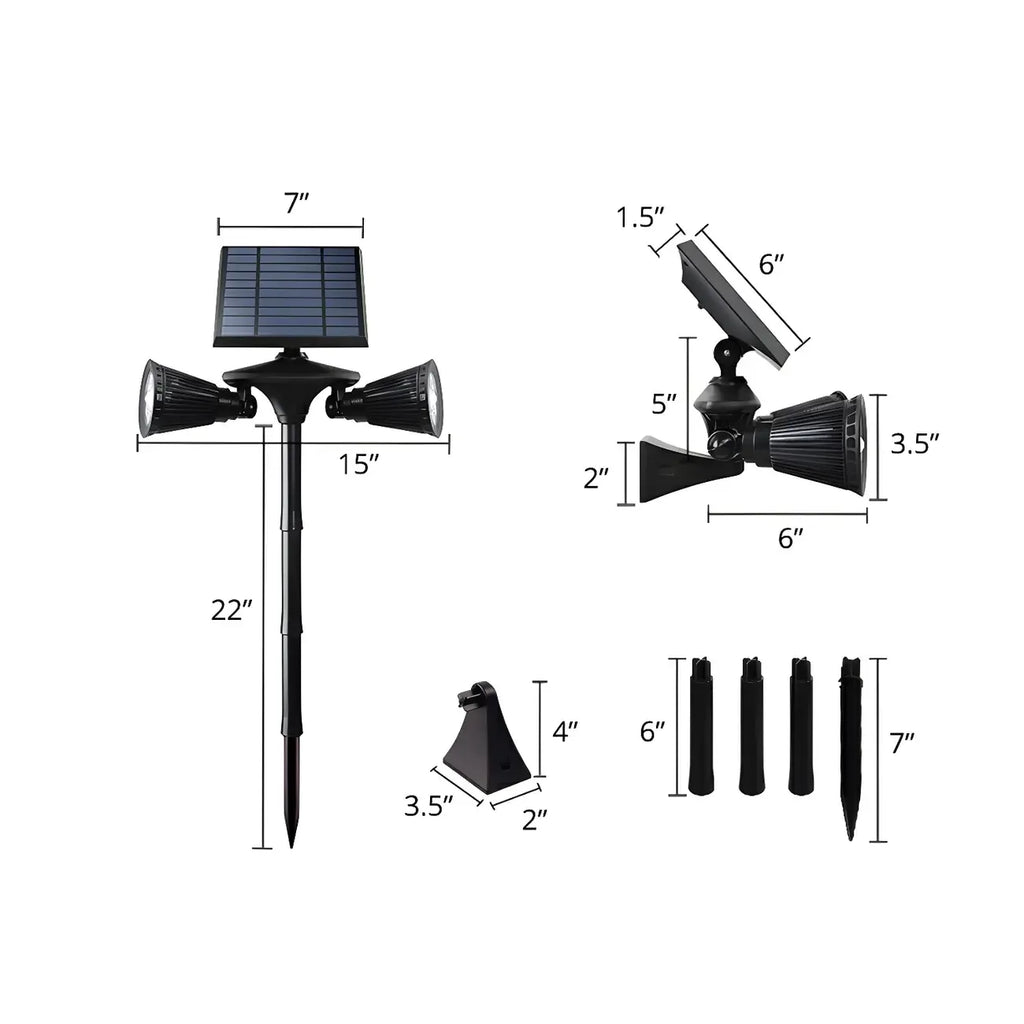 Modern Solar 2-Light Adjustable Landscape Lighting