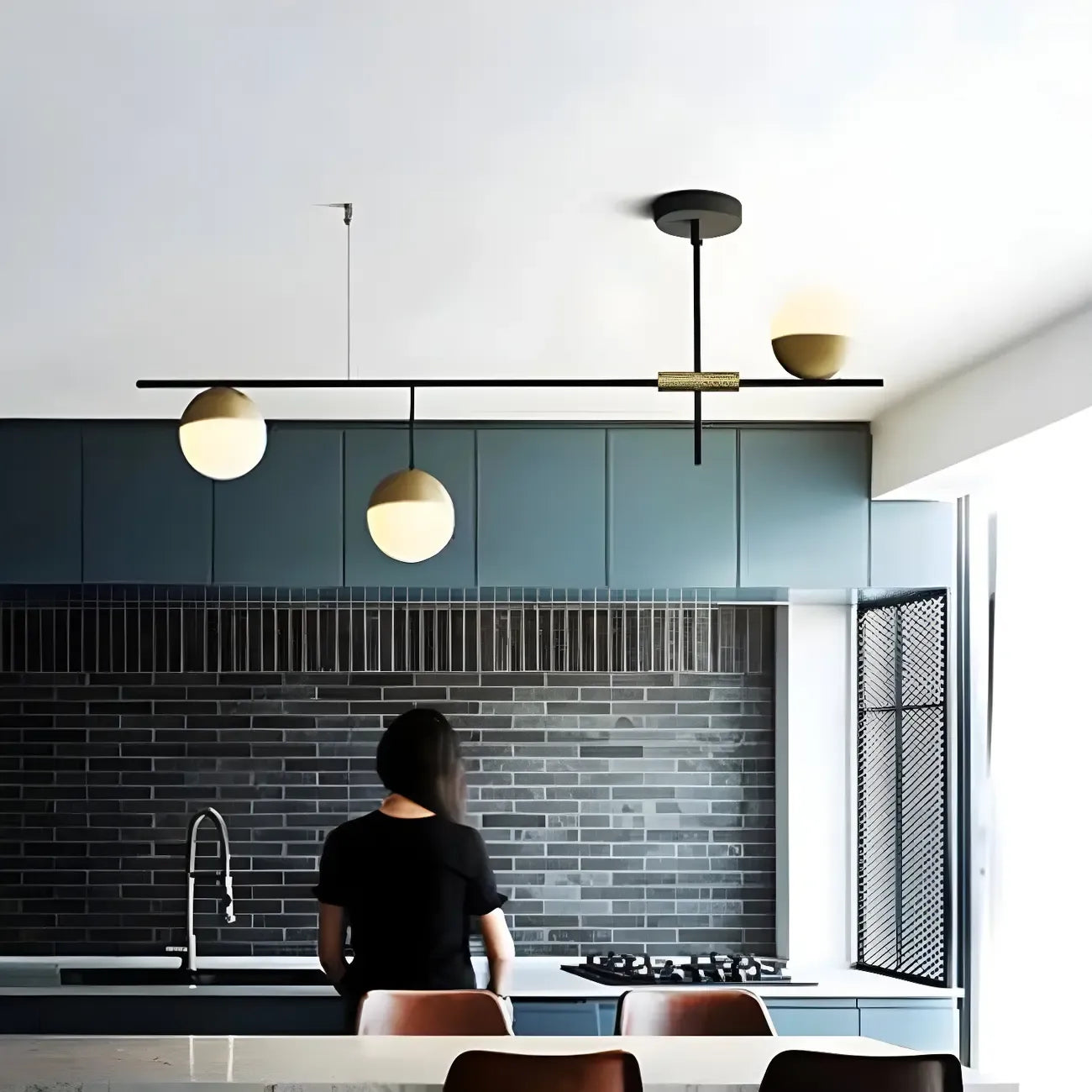Minimalist Sputnik 9-Light Globe Island Pendant Light for Kitchen