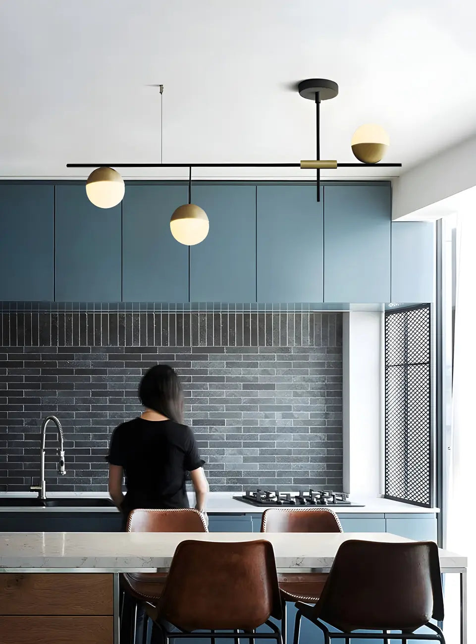 Minimalist Sputnik 9-Light Globe Island Pendant Light for Kitchen