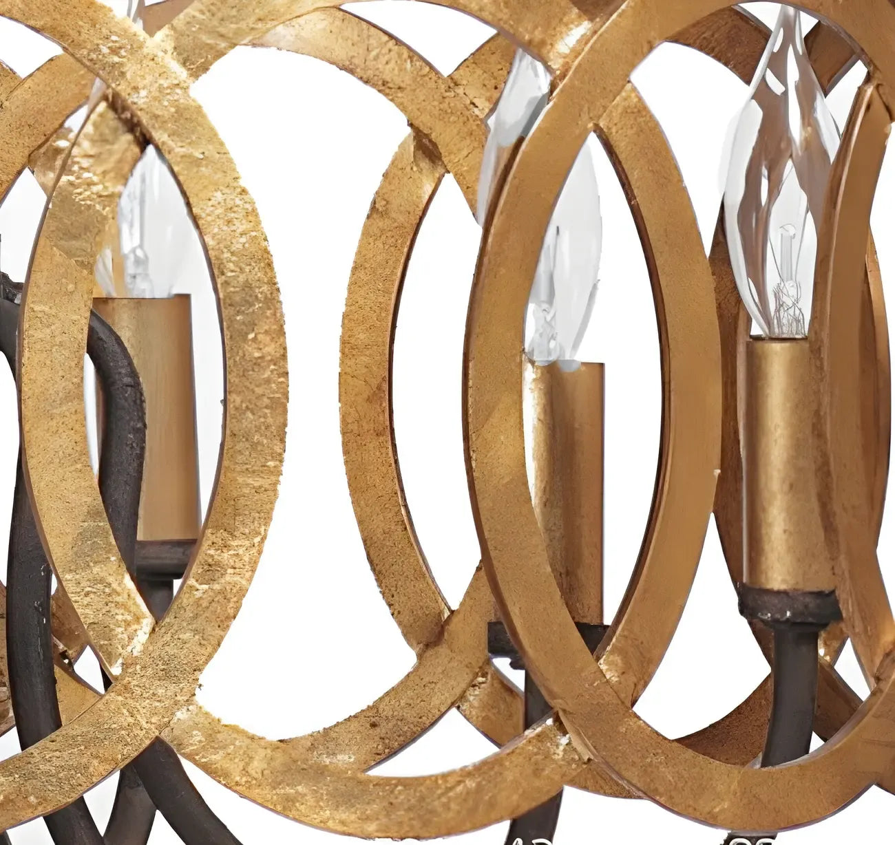 Industrial Rust Style Gold Circular Metal Ring Hoop Chandelier
