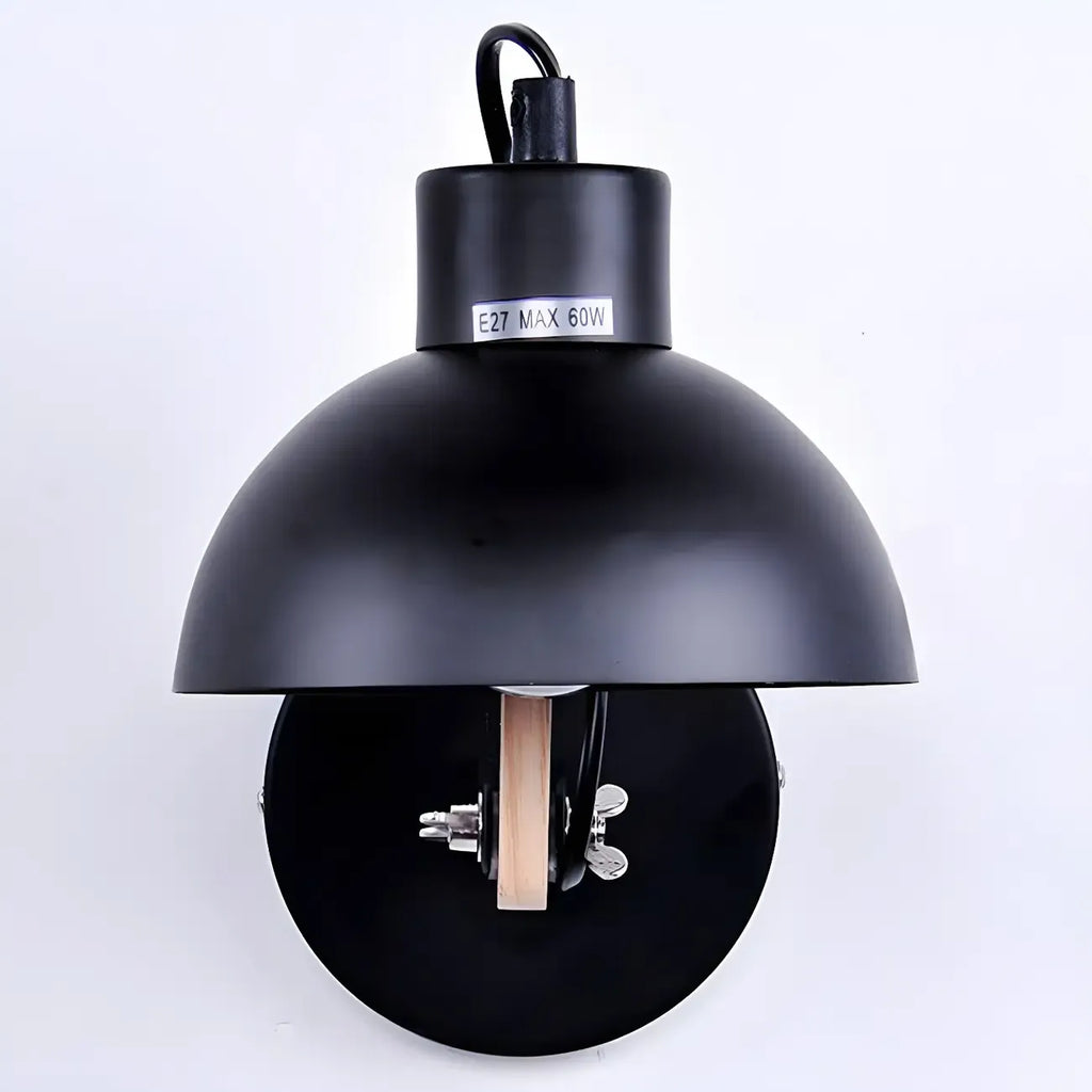 Stylish Natural Wood and White Metal Swing Arm Wall Light