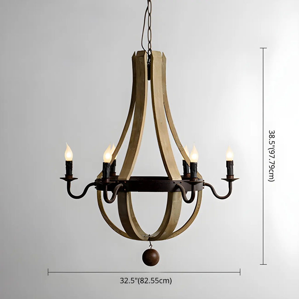 Modern Mid Century Orb Chandelier with Stone Candelabra