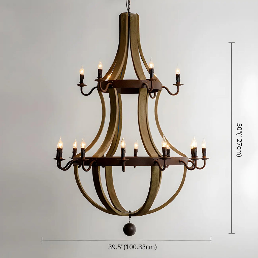 Modern Mid Century Orb Chandelier with Stone Candelabra