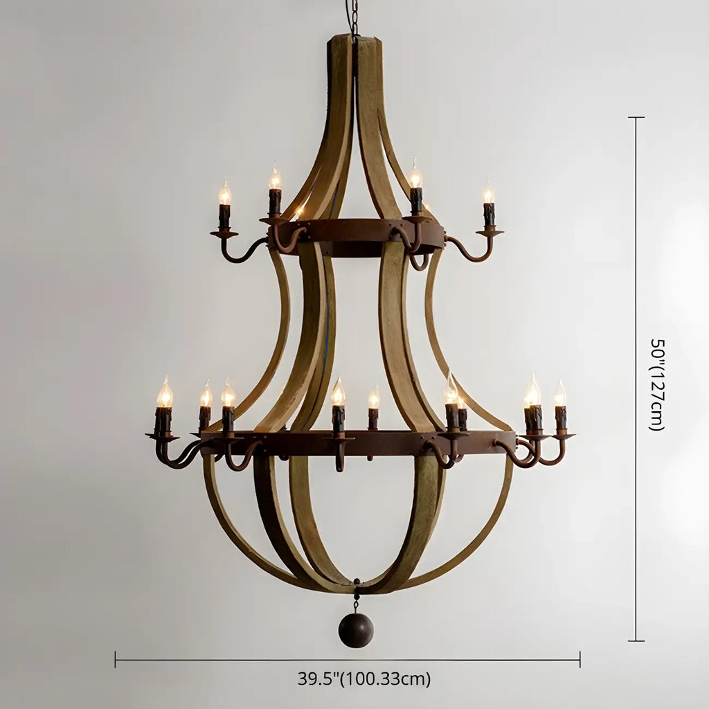 Modern Mid Century Orb Chandelier with Stone Candelabra
