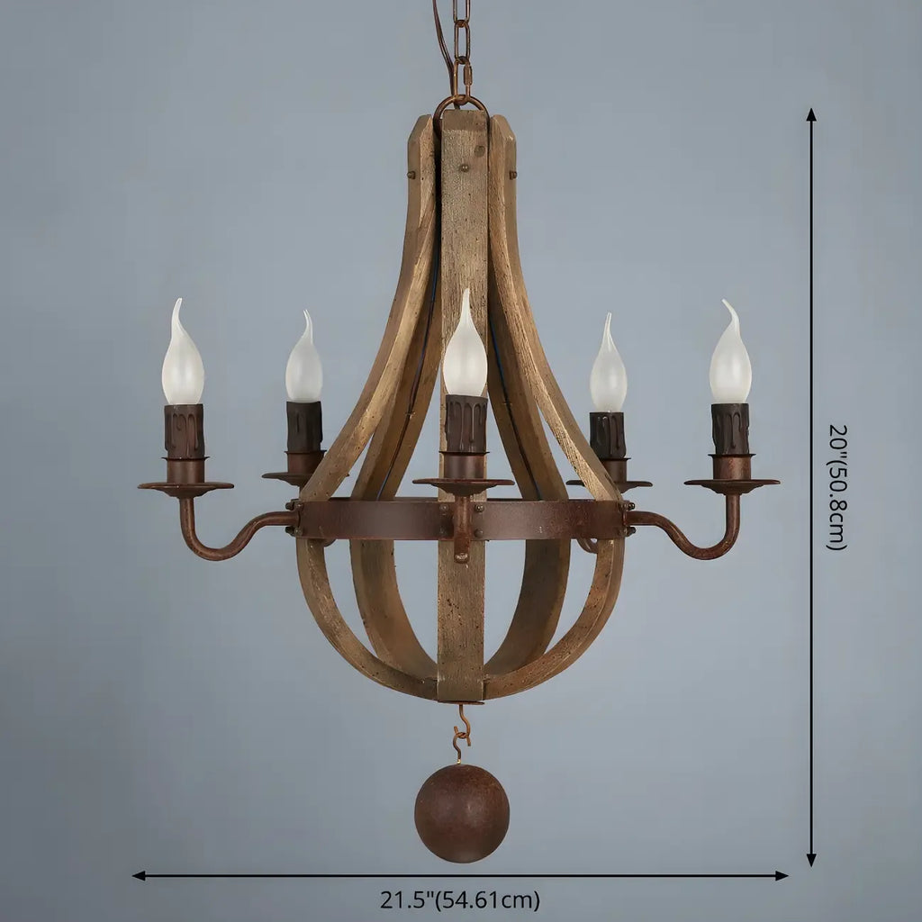 Modern Mid Century Orb Chandelier with Stone Candelabra