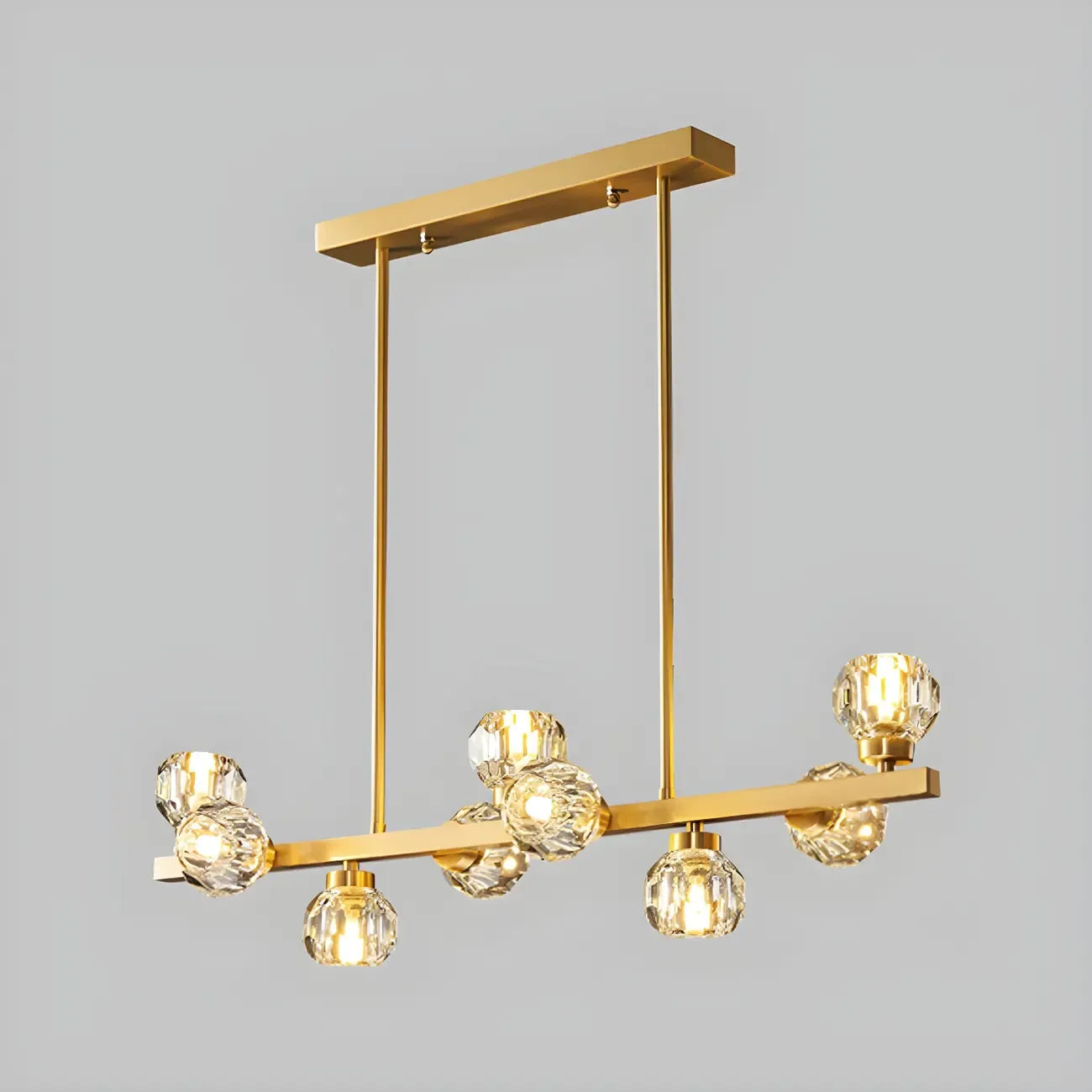 Modern Gold Crystal Chandelier for Kitchen Island