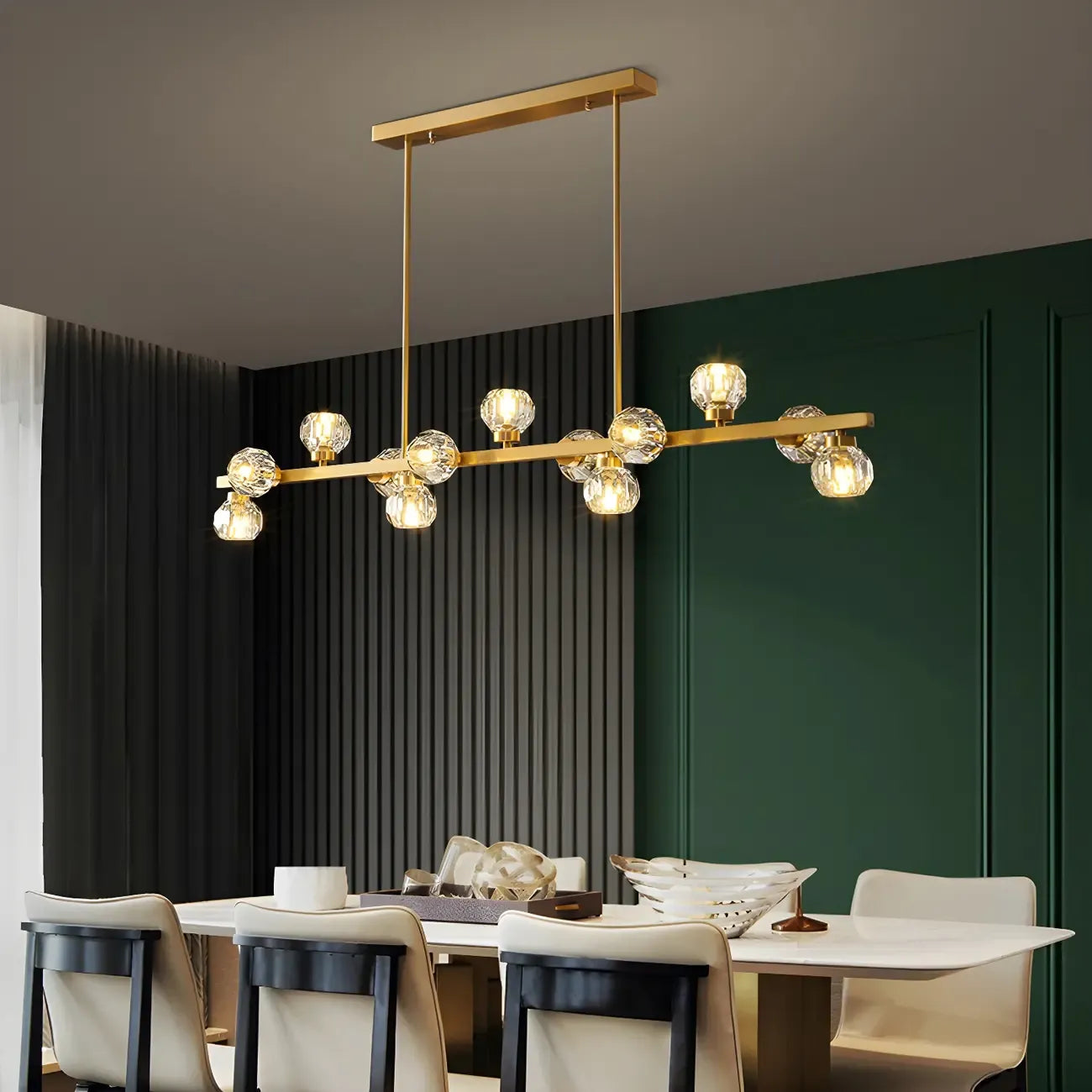 Modern Gold Crystal Chandelier for Kitchen Island