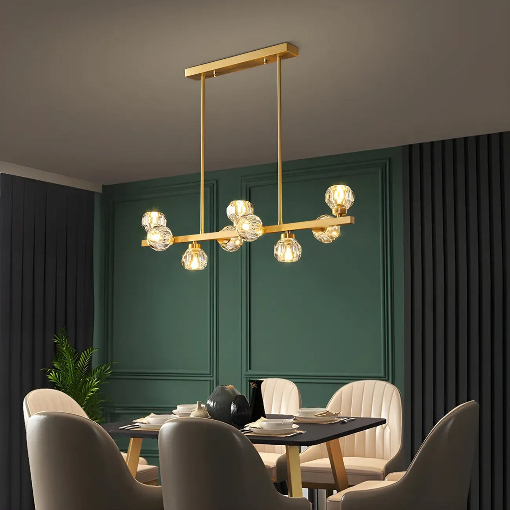 Modern Gold Crystal Chandelier for Kitchen Island