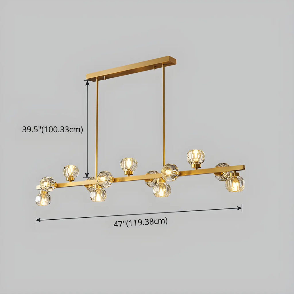 Modern Gold Crystal Chandelier for Kitchen Island