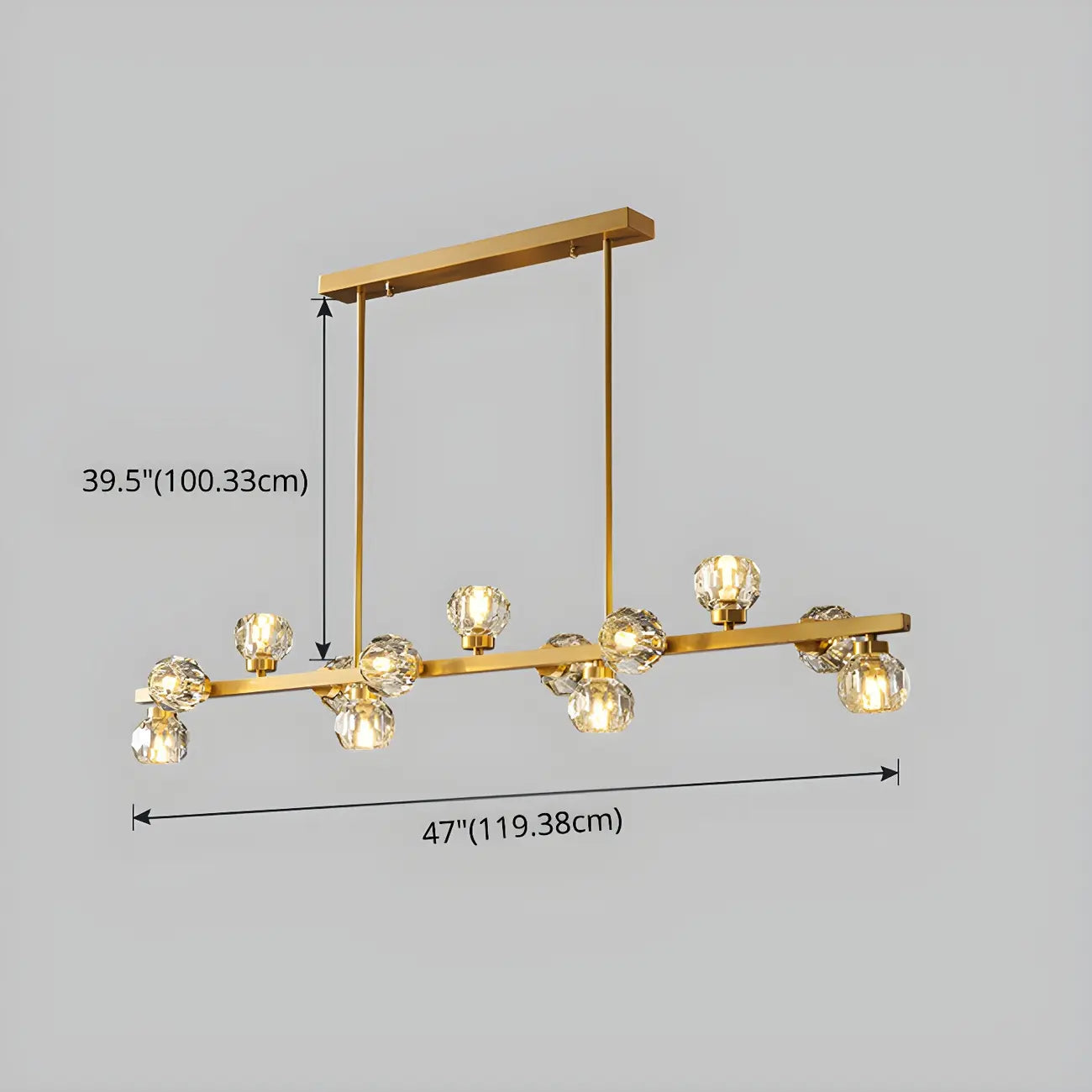 Modern Gold Crystal Chandelier for Kitchen Island