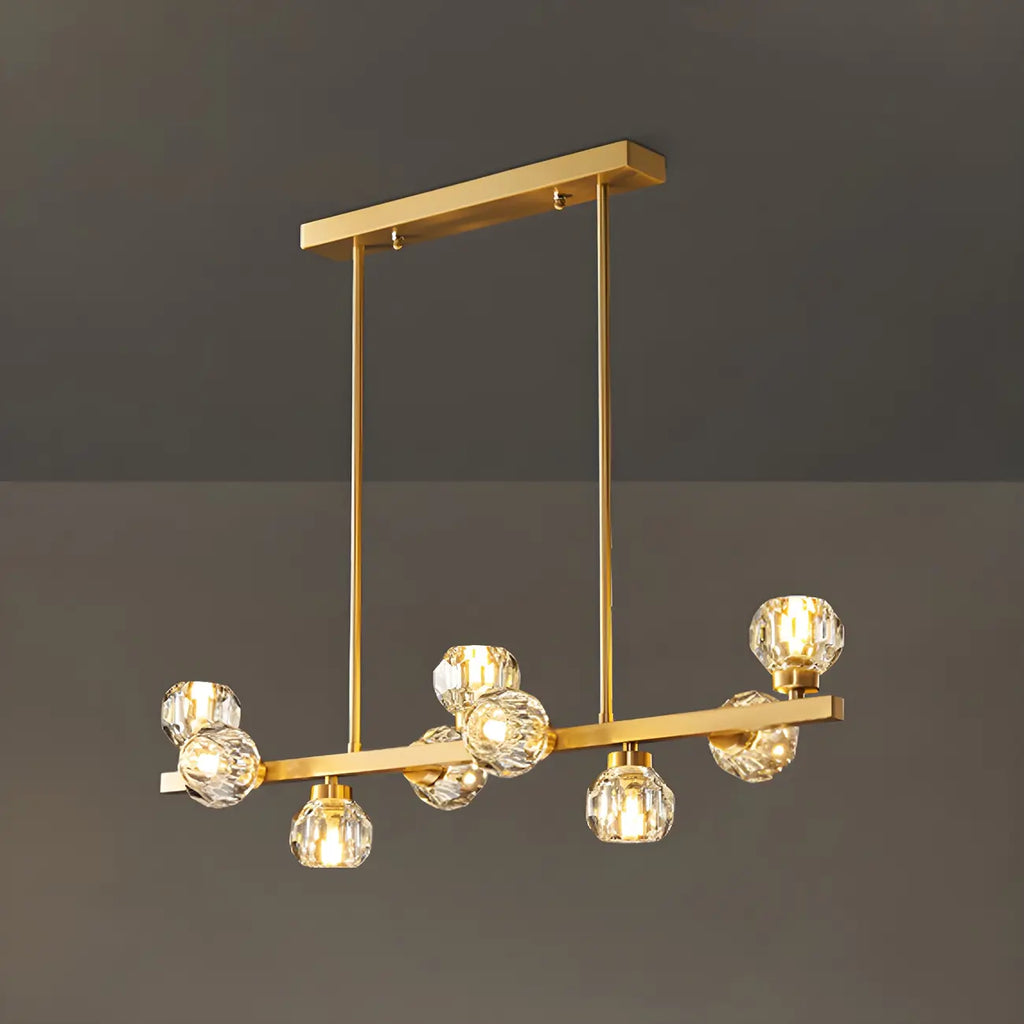 Modern Gold Crystal Chandelier for Kitchen Island