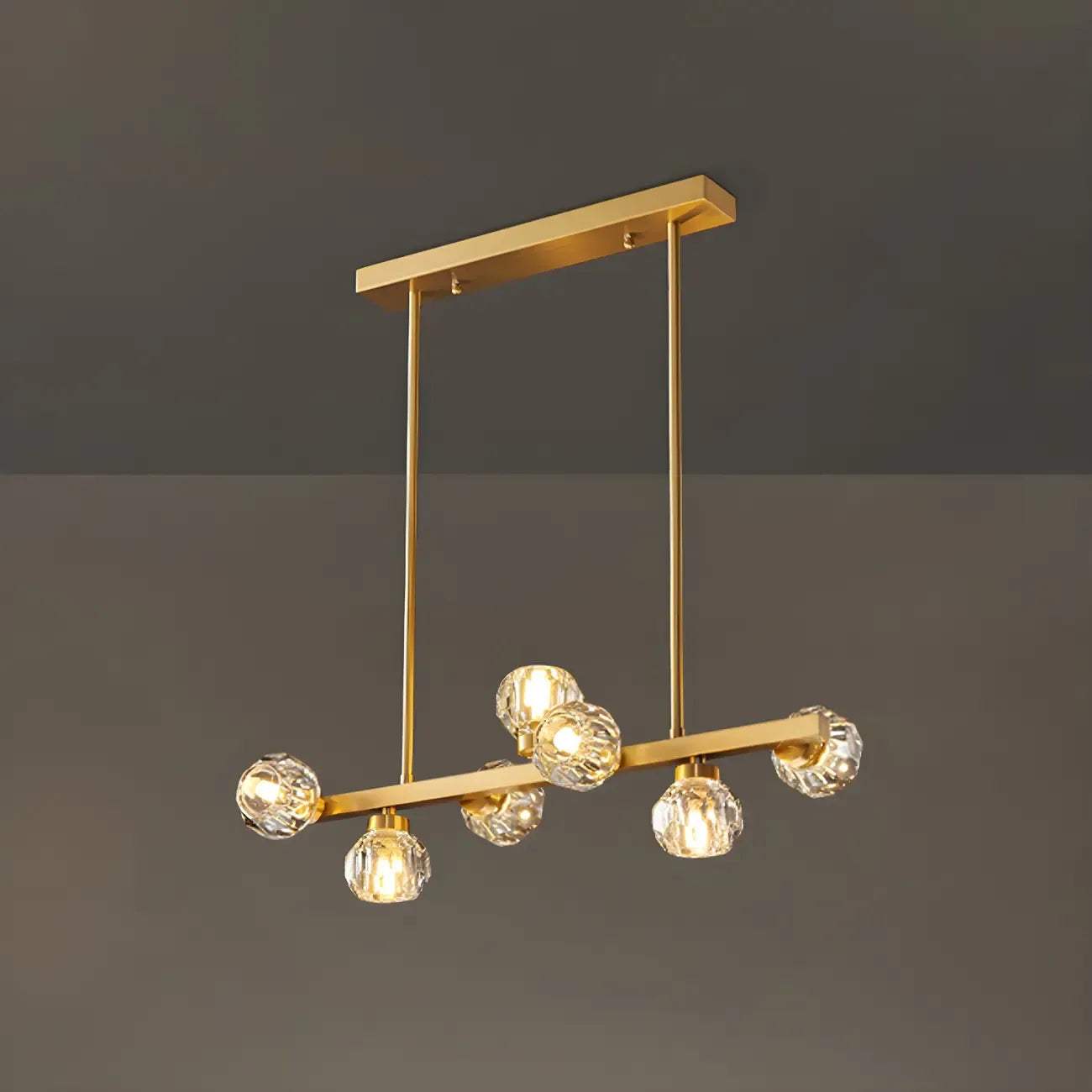 Modern Gold Crystal Chandelier for Kitchen Island