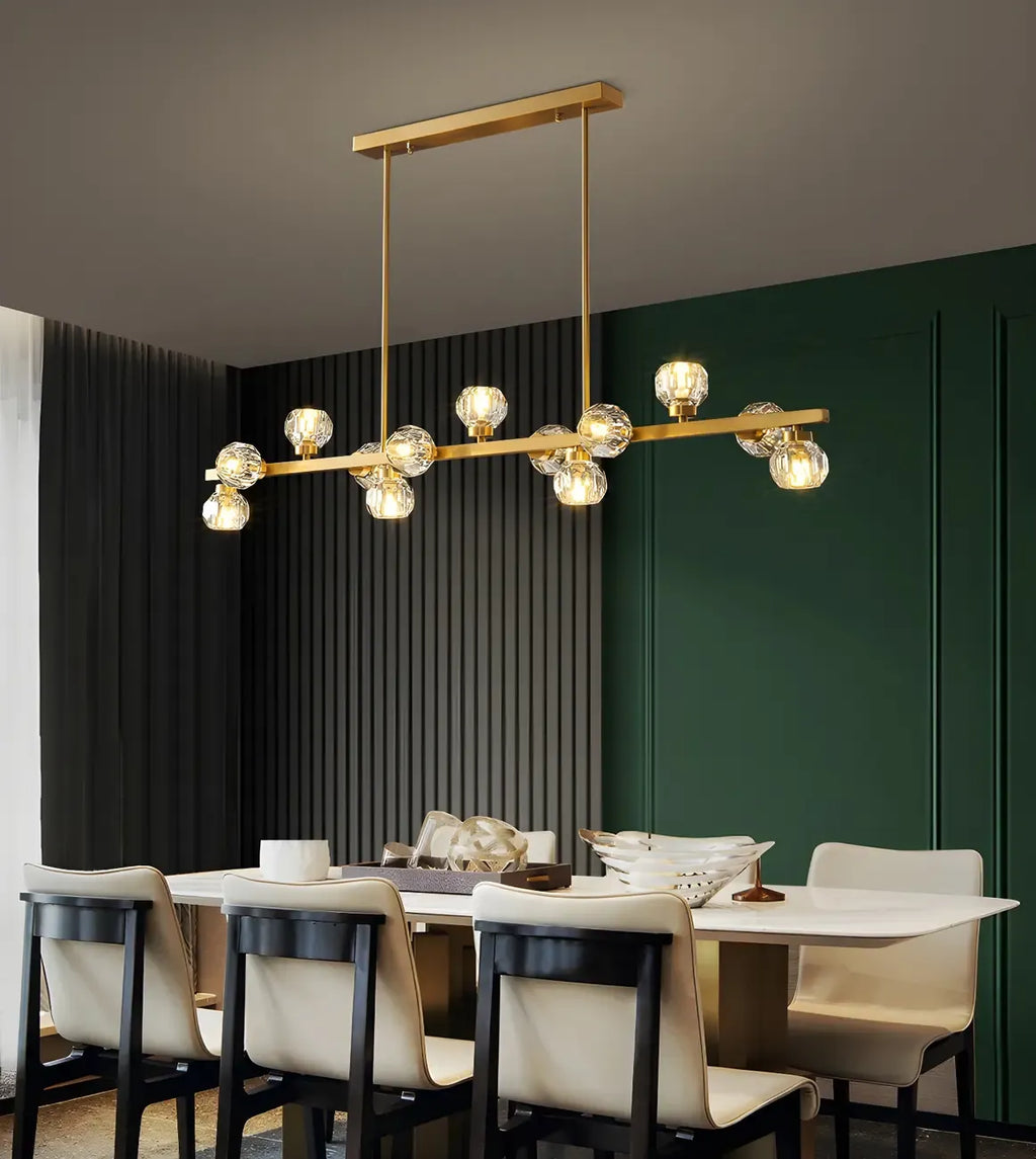 Modern Gold Crystal Chandelier for Kitchen Island