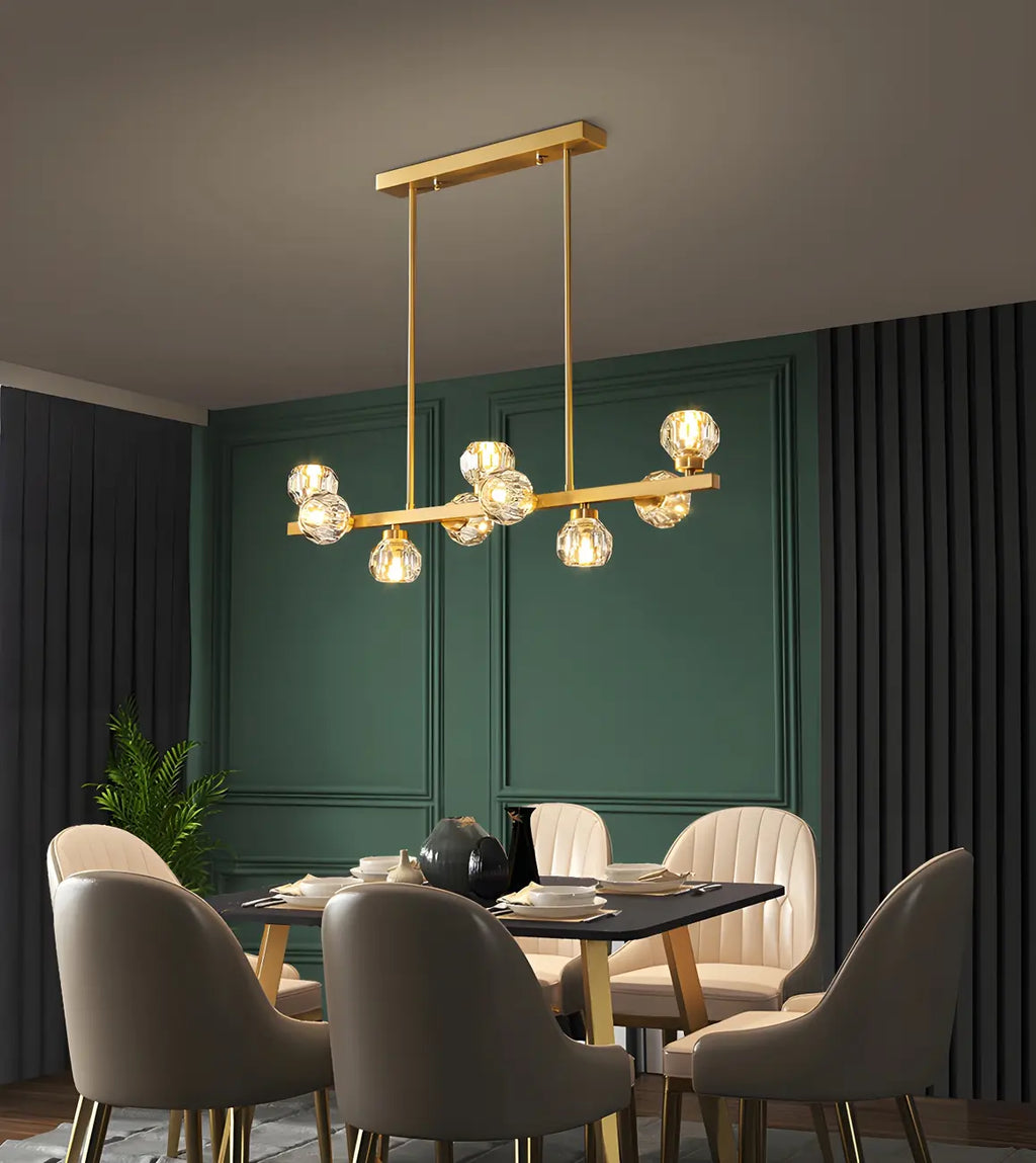 Modern Gold Crystal Chandelier for Kitchen Island