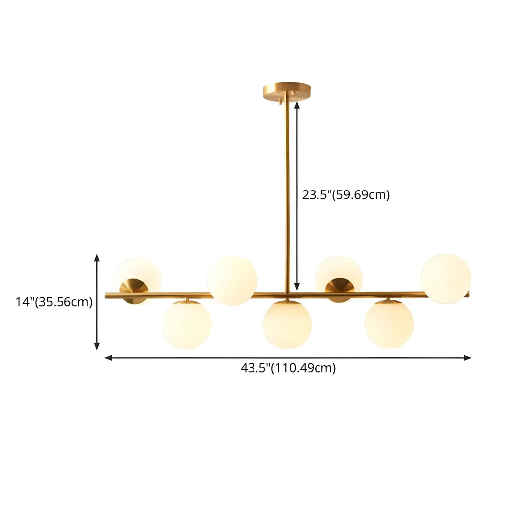Modern Copper Globe Multi-Light Island Pendant Light