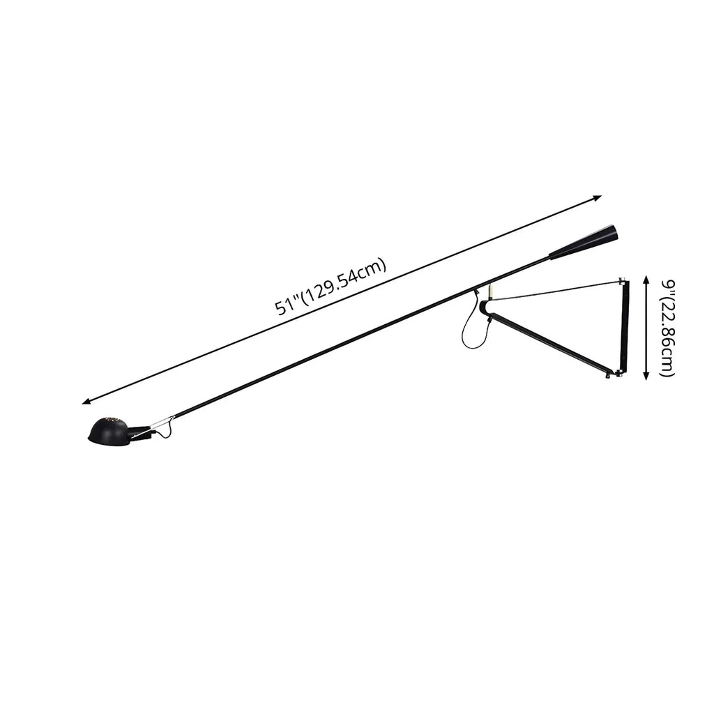 Postmodern Metal Long Swing Arm Wall Light