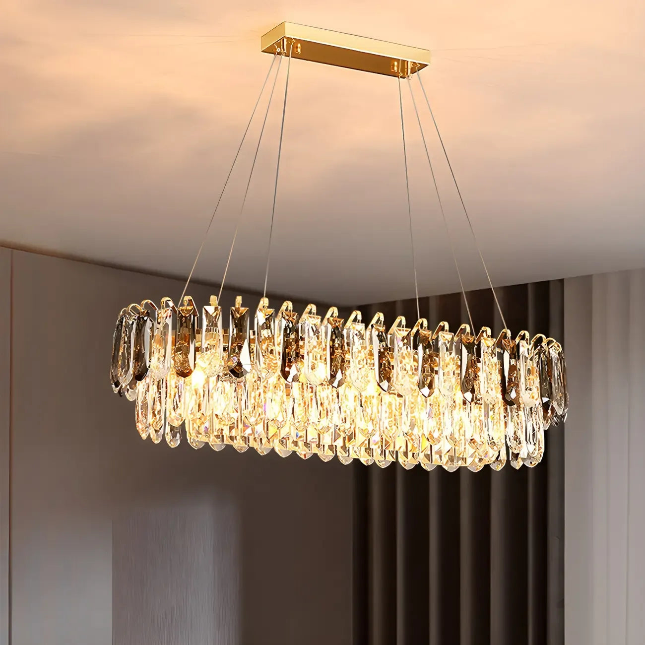 Luxury Brass Crystal Chandelier for Dining Area
