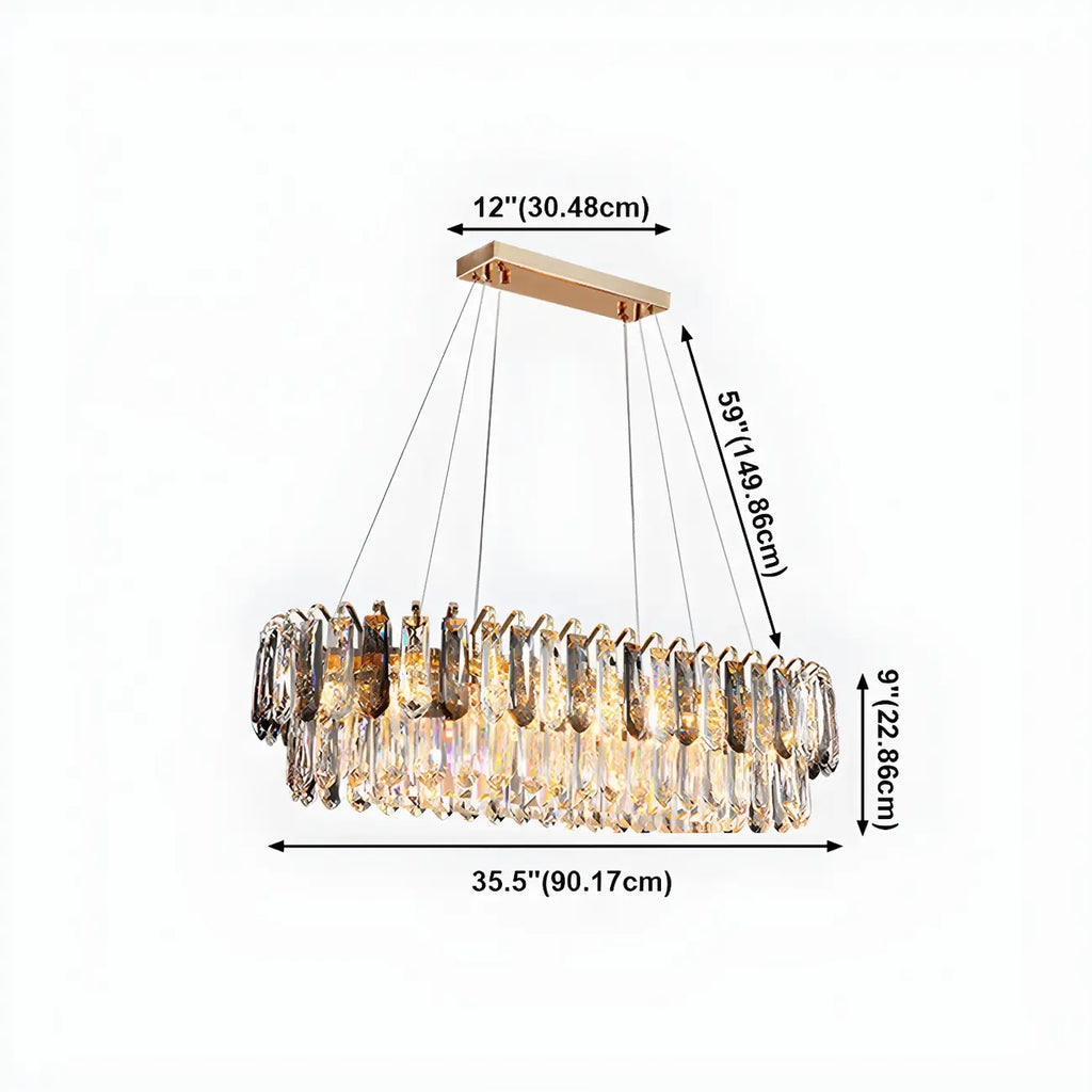 Luxury Brass Crystal Chandelier for Dining Area