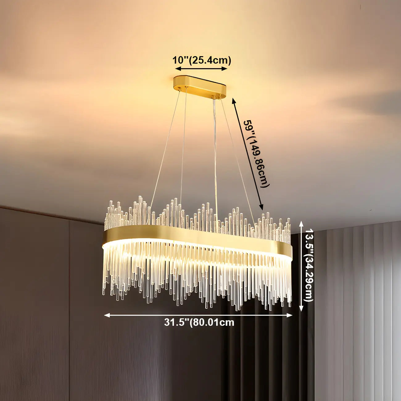 Luxury Brass Crystal Chandelier for Dining Area