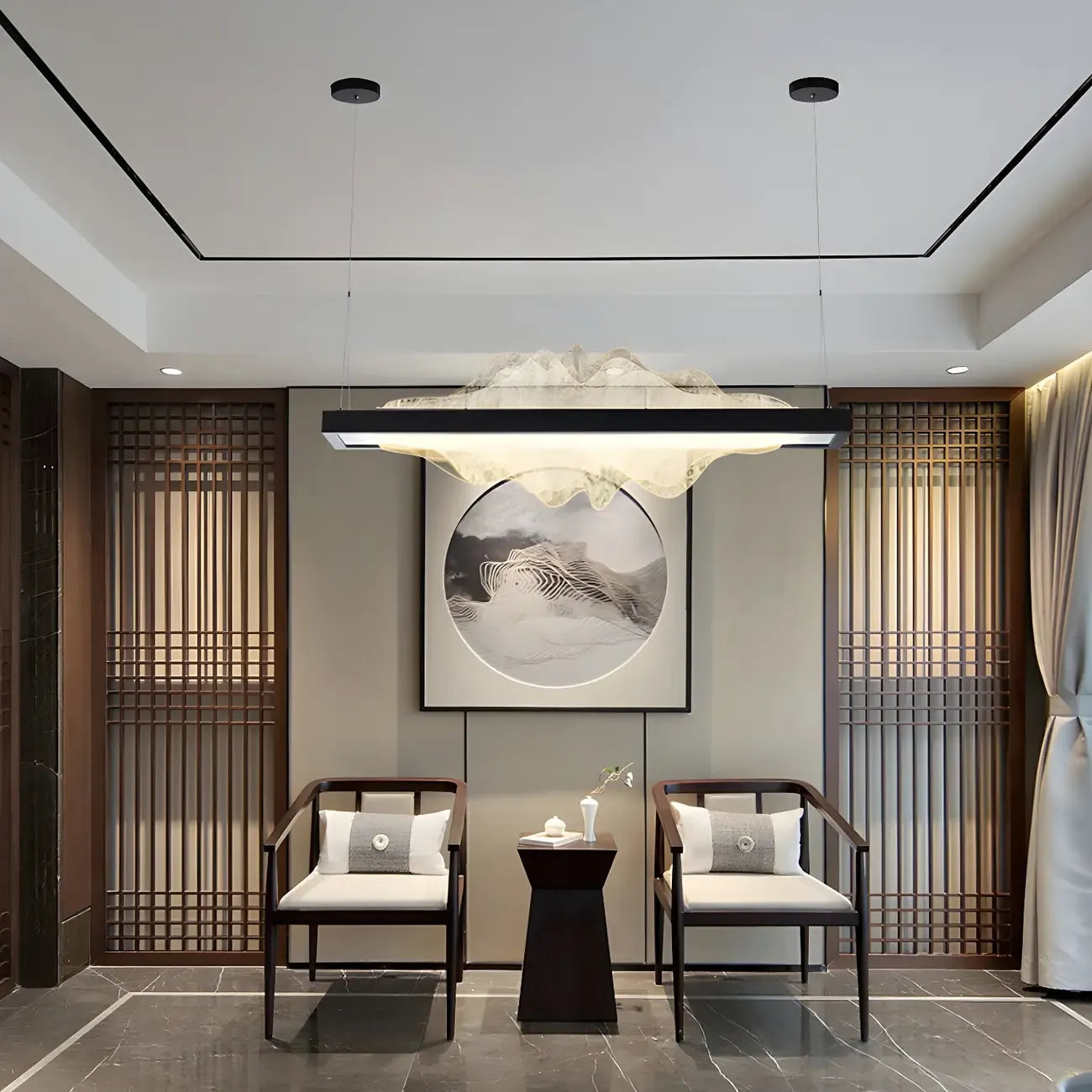 Modern Metal Rectangular Unique Pendant Light