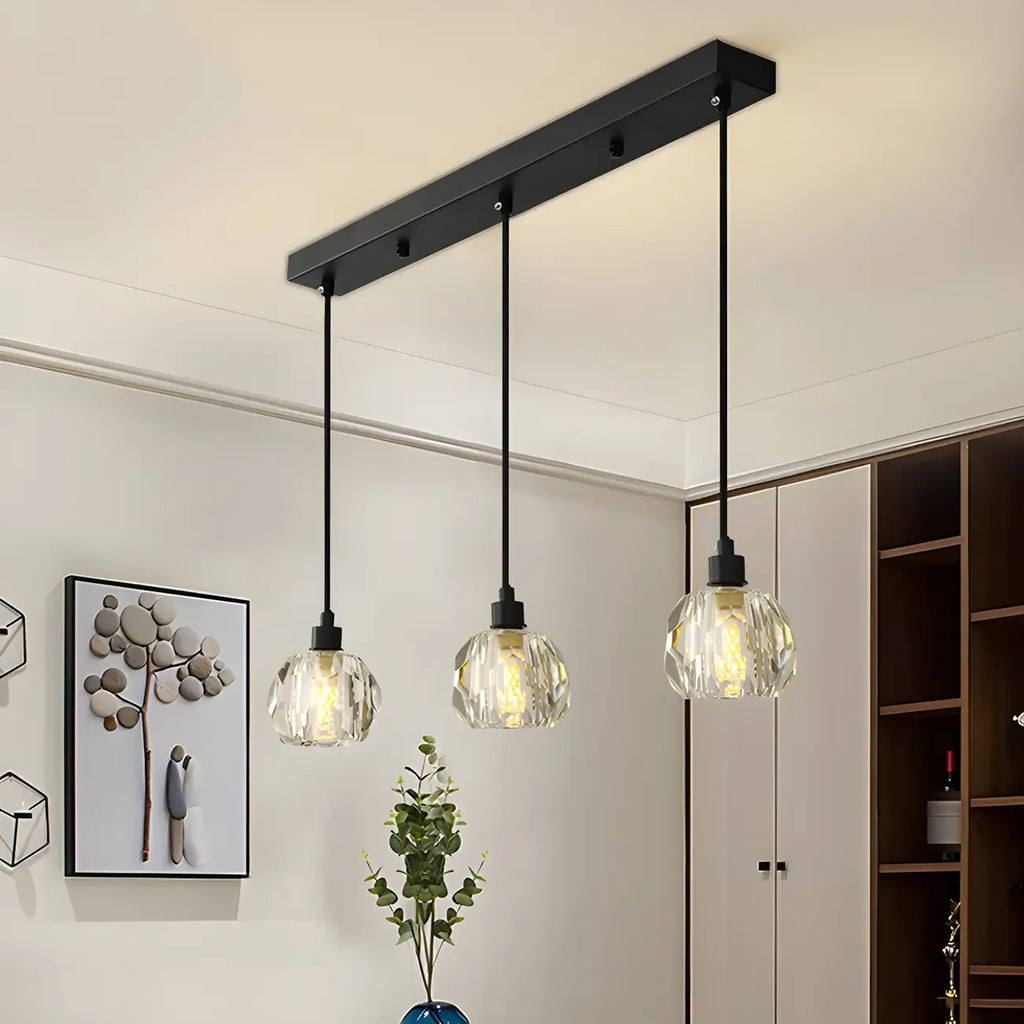 Modern Crystal Globe Island Lights for Kitchen Area