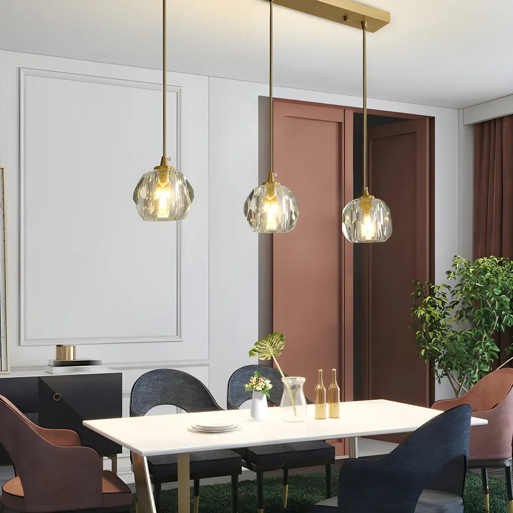 Modern Crystal Globe Island Lights for Kitchen Area