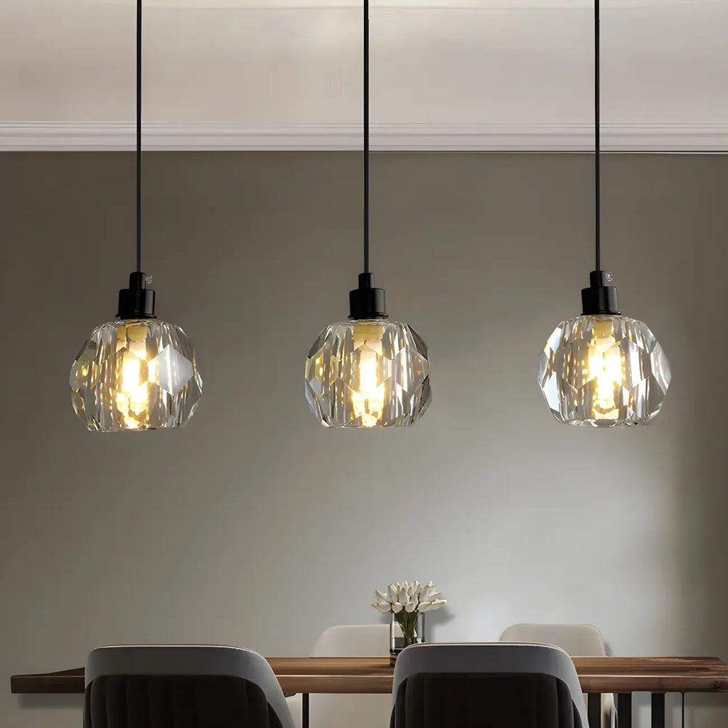 Modern Crystal Globe Island Lights for Kitchen Area