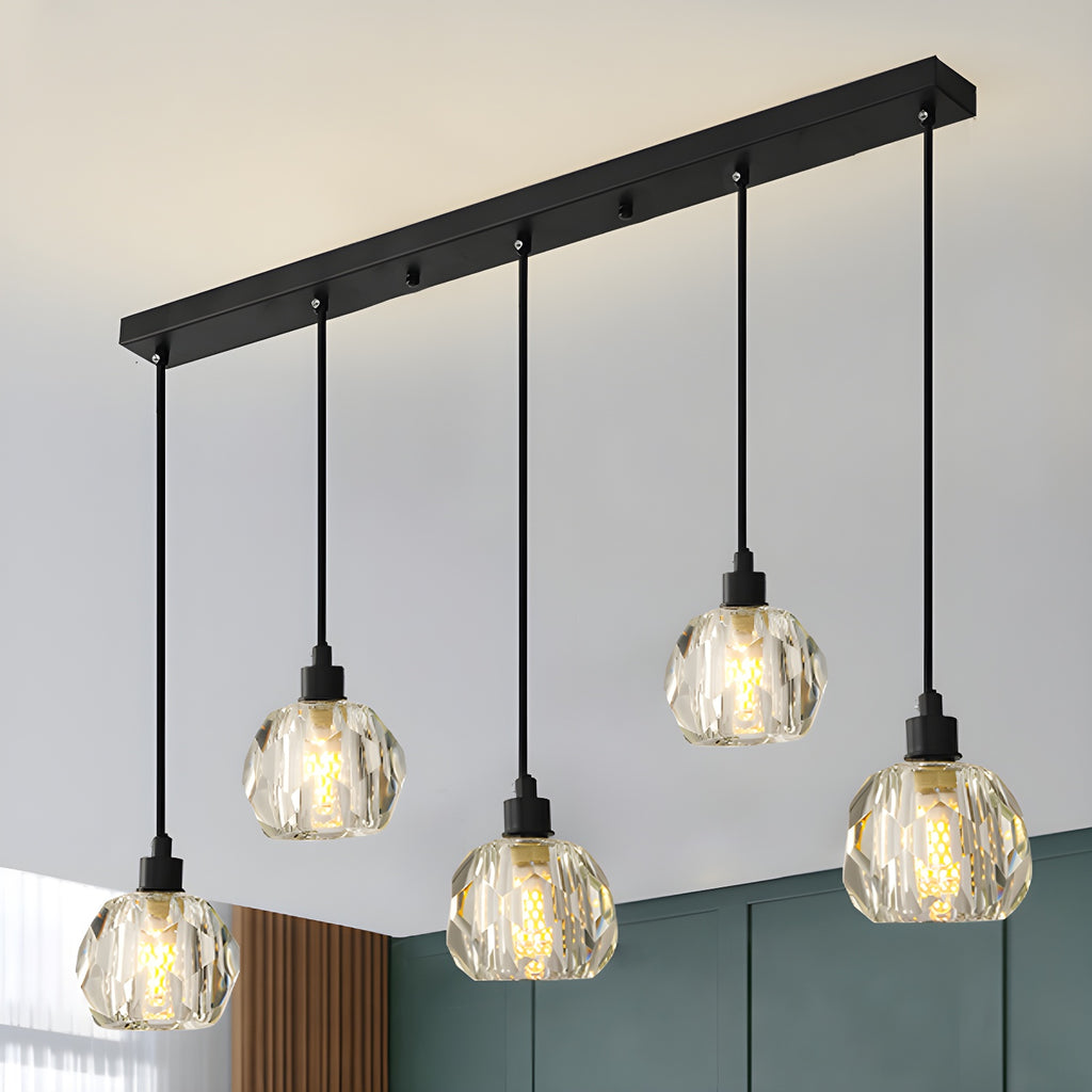 Modern Crystal Globe Island Lights for Kitchen Area