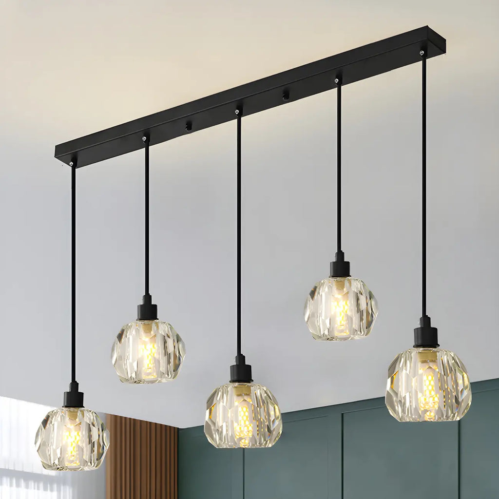 Modern Crystal Globe Island Lights for Kitchen Area