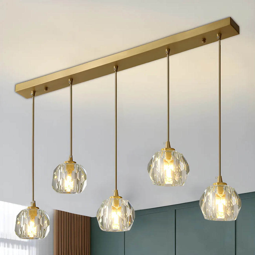 Modern Crystal Globe Island Lights for Kitchen Area