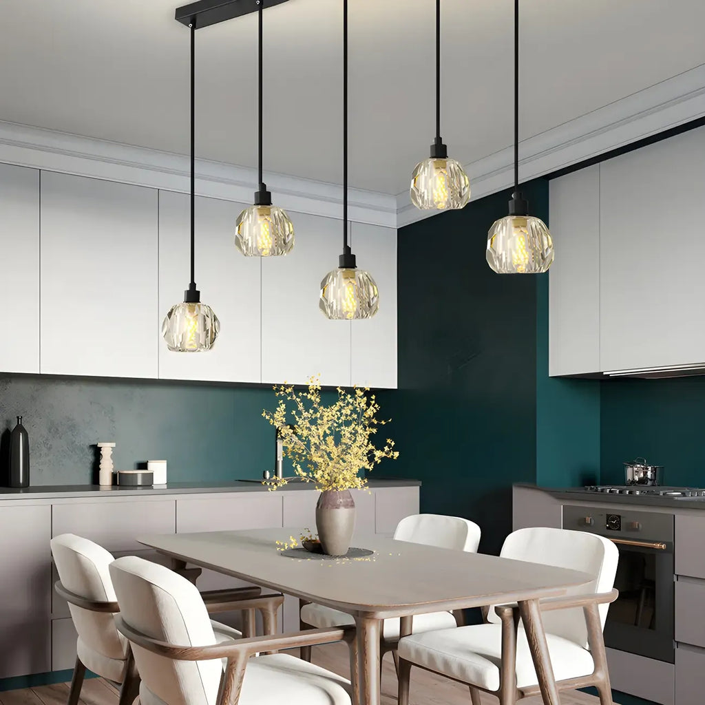 Modern Crystal Globe Island Lights for Kitchen Area